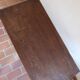 Solid oak coffee table, key stretcher, 1950s.