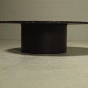 Rare fossil stone and steel coffee table by Metaform 1970s