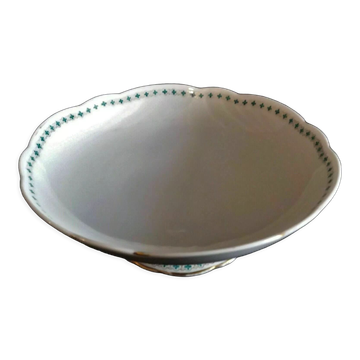 Compotier en porcelaine de Paris vieux Paris décor vert XIXème