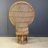 Vintage wicker peacock chair, 1970s