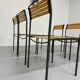 6 anciennes chaises en métal et bois design italien des années 80 vintage