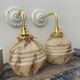 Pair of Art Deco wall lamps in marbled opaline