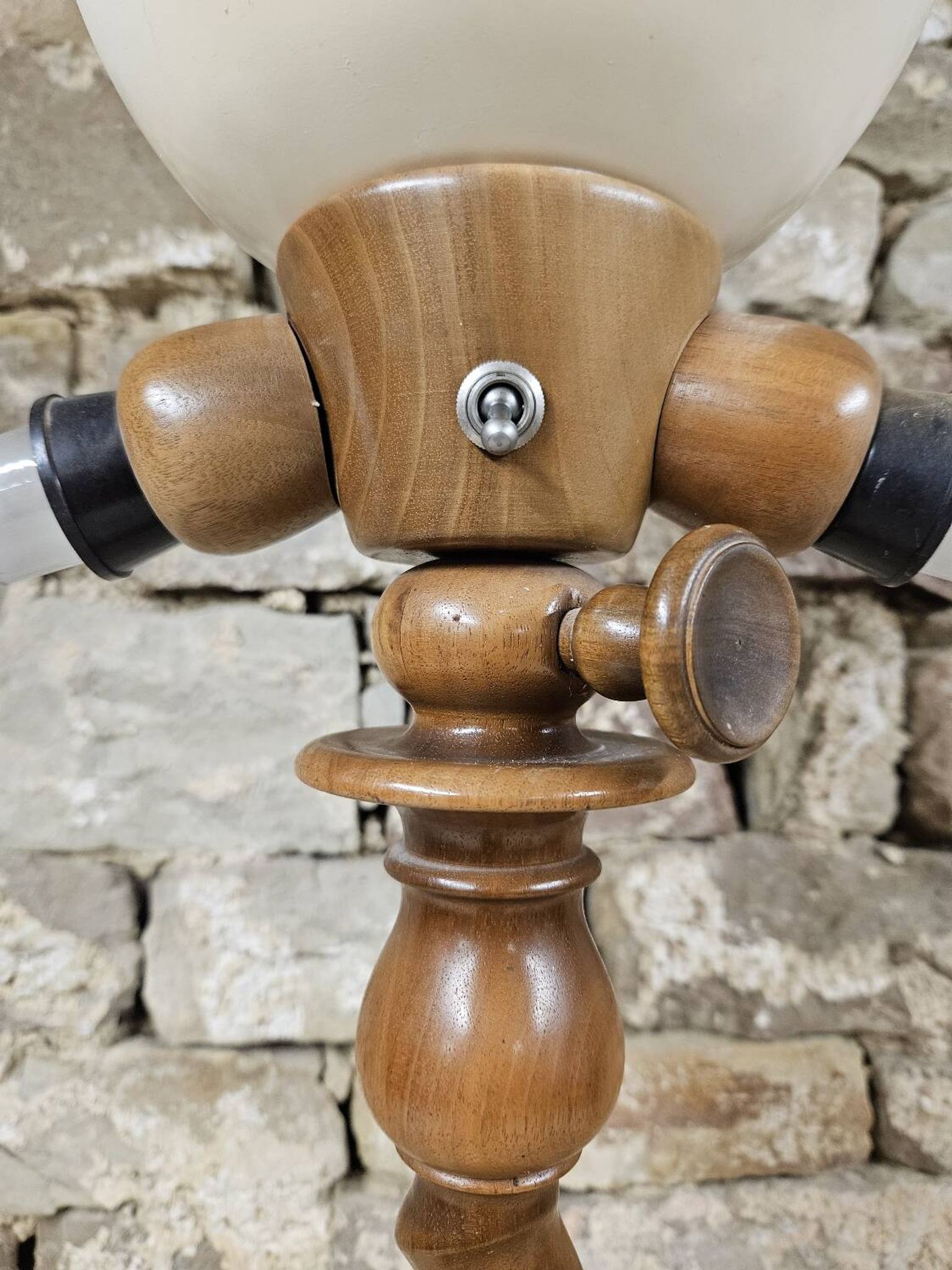 Lampadaire bois touné  Art Déco 1960