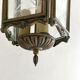Old suspension lamp in brass and glass 3 burners