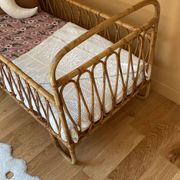 Rattan baby cot + custom bamboo mattress