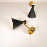 Pair of modern Italian wall sconces in Stilnovo style, wall lamp.