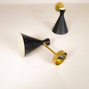 Pair of modern Italian wall sconces in Stilnovo style, wall lamp.