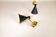 Pair of modern Italian wall sconces in Stilnovo style, wall lamp.