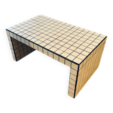 White/grey and black mosaic tile coffee table