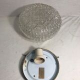 Wall ceiling round glass shape flowers & support vintage metal