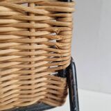 Raoul Guys magazine rack 1950s  
Rattan and black metal