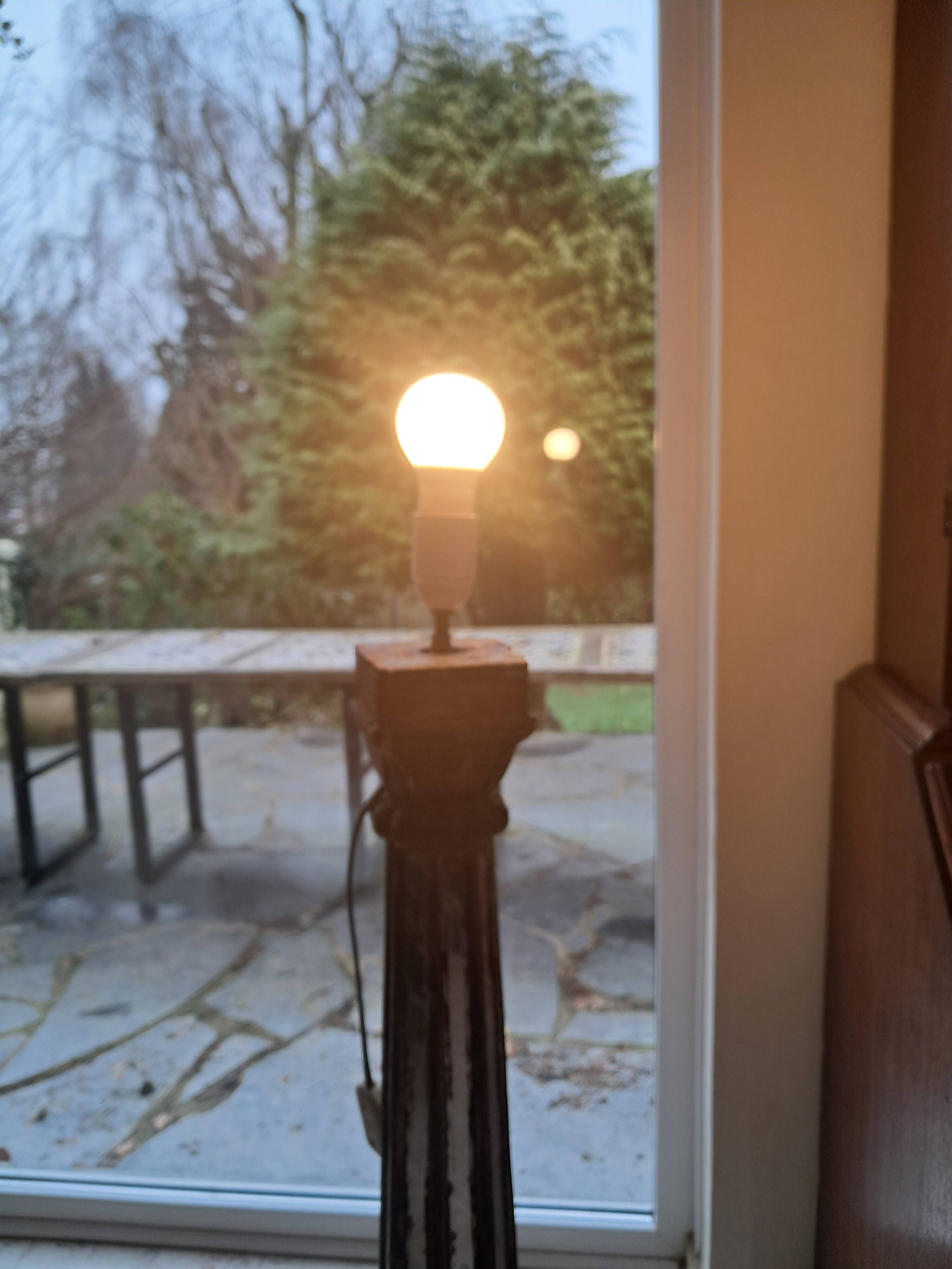 Floor lamp column in polychrome and mirrored wood