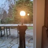 Floor lamp column in polychrome and mirrored wood