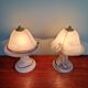 Pair of marbled Murano glass mushroom lamps, 1970s-80s.