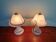 Pair of marbled Murano glass mushroom lamps, 1970s-80s.
