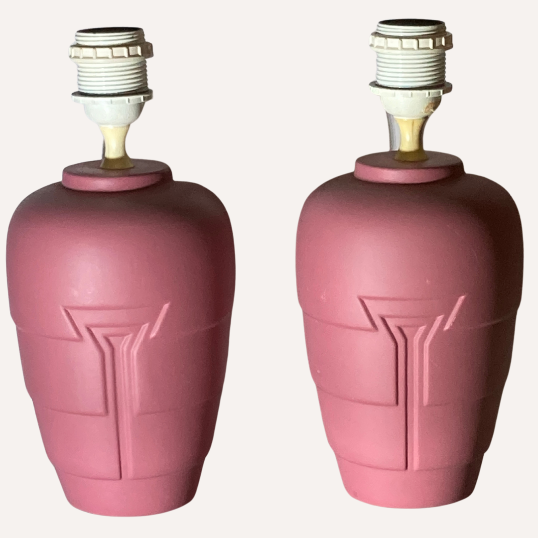 Dutch Palm beach Art Deco style Memphis ceramic vases, ca 1980