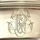 Oval dish, silver-plated metal, Christofle goldsmith, pearl frieze model, 49cm