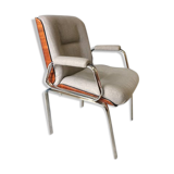 Chrome and wood armchair from the 70s
