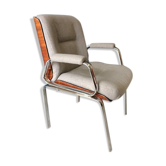 Fauteuil chrome et bois des années 70