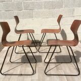Set of 6 vintage sled chairs