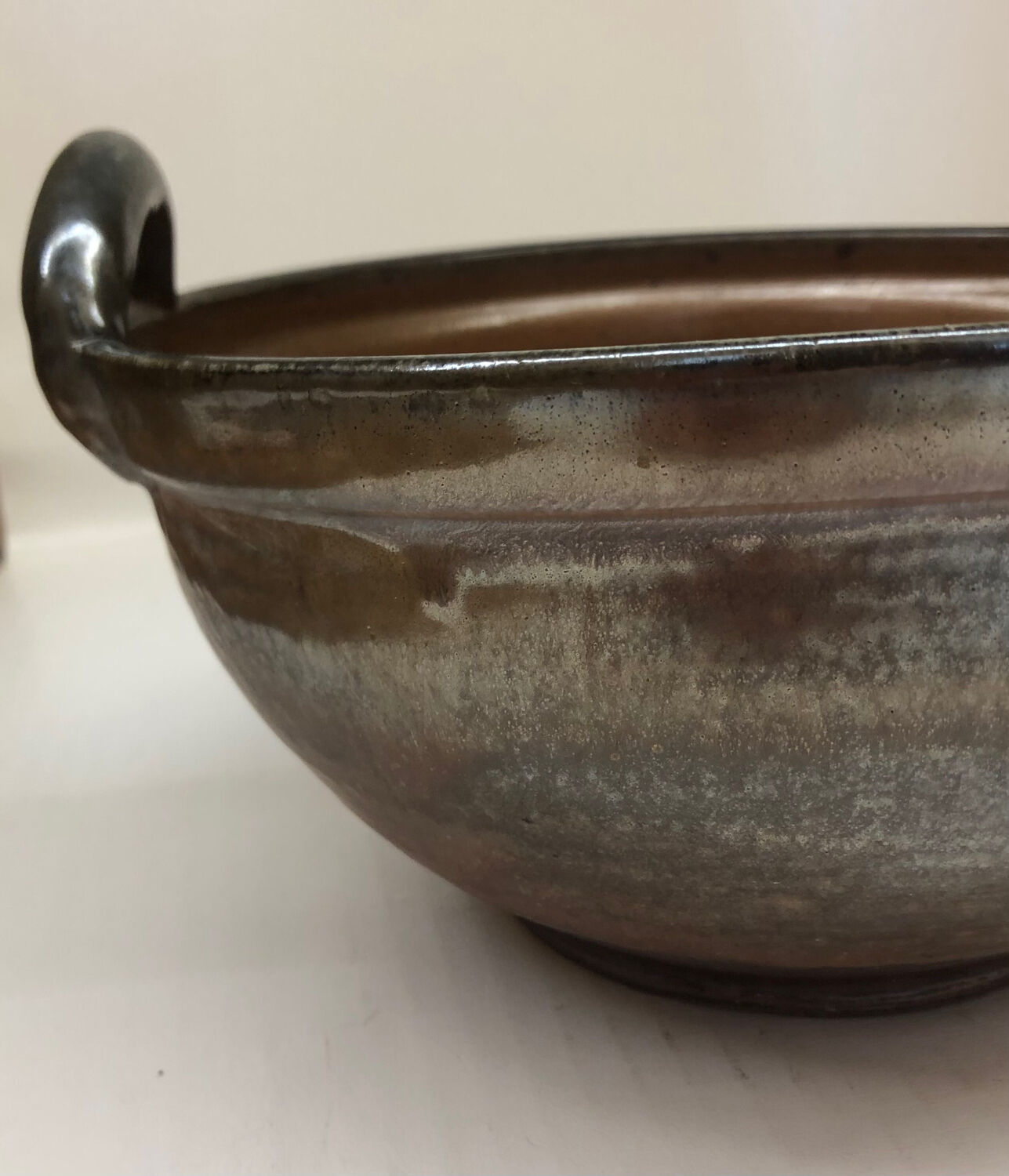 Belgian stoneware dish signed