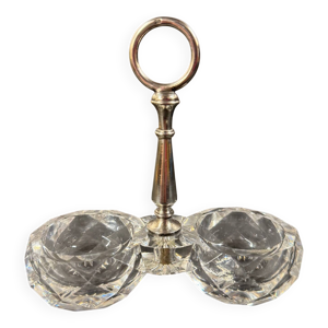 Salière double en cristal - monture