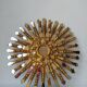 Golden wooden sun mirror 30cm