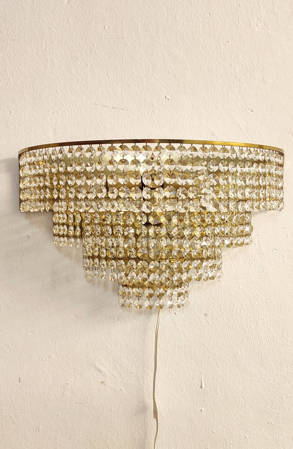 Appliques murales en cristal France années 1970