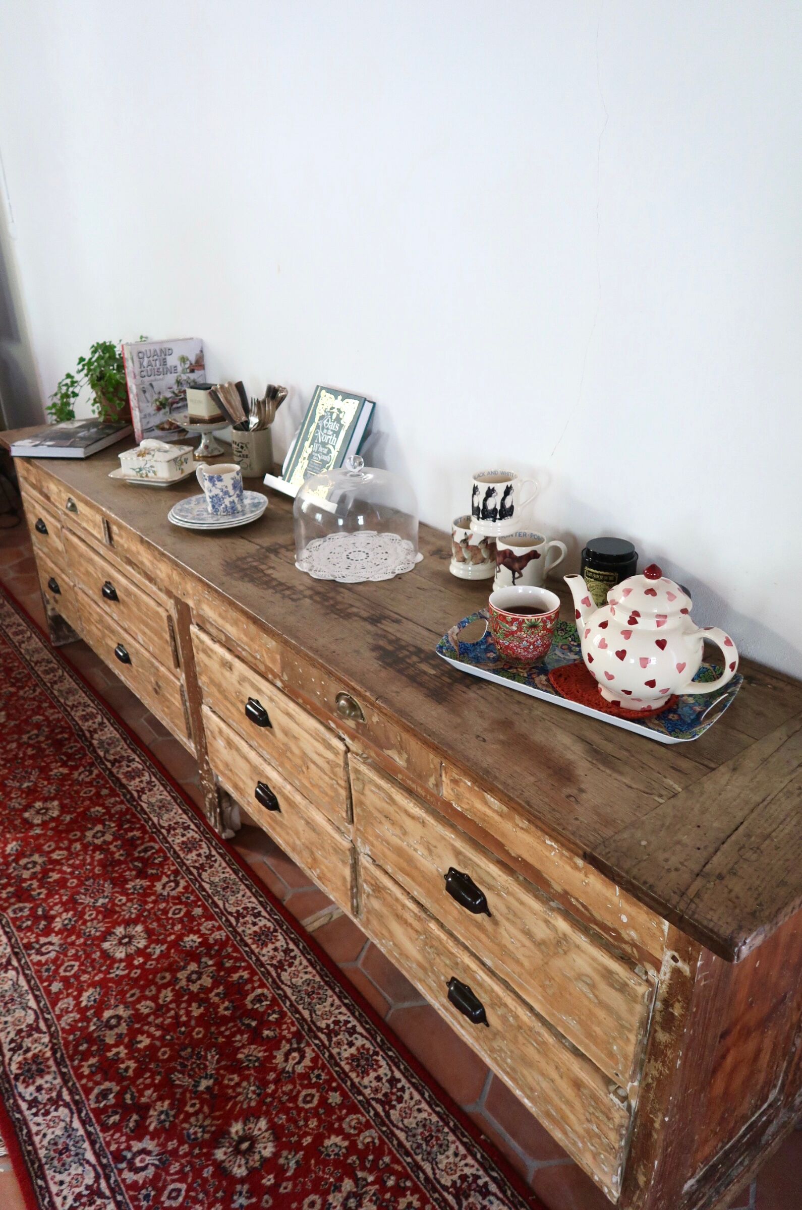 Meuble de métier comptoir en bois