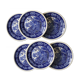 Set of 6 flat plates Villeroy and Boch, blue Rusticana model, vintage