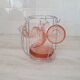 Rosaline cups and saucers by Arcoroc with metal stand