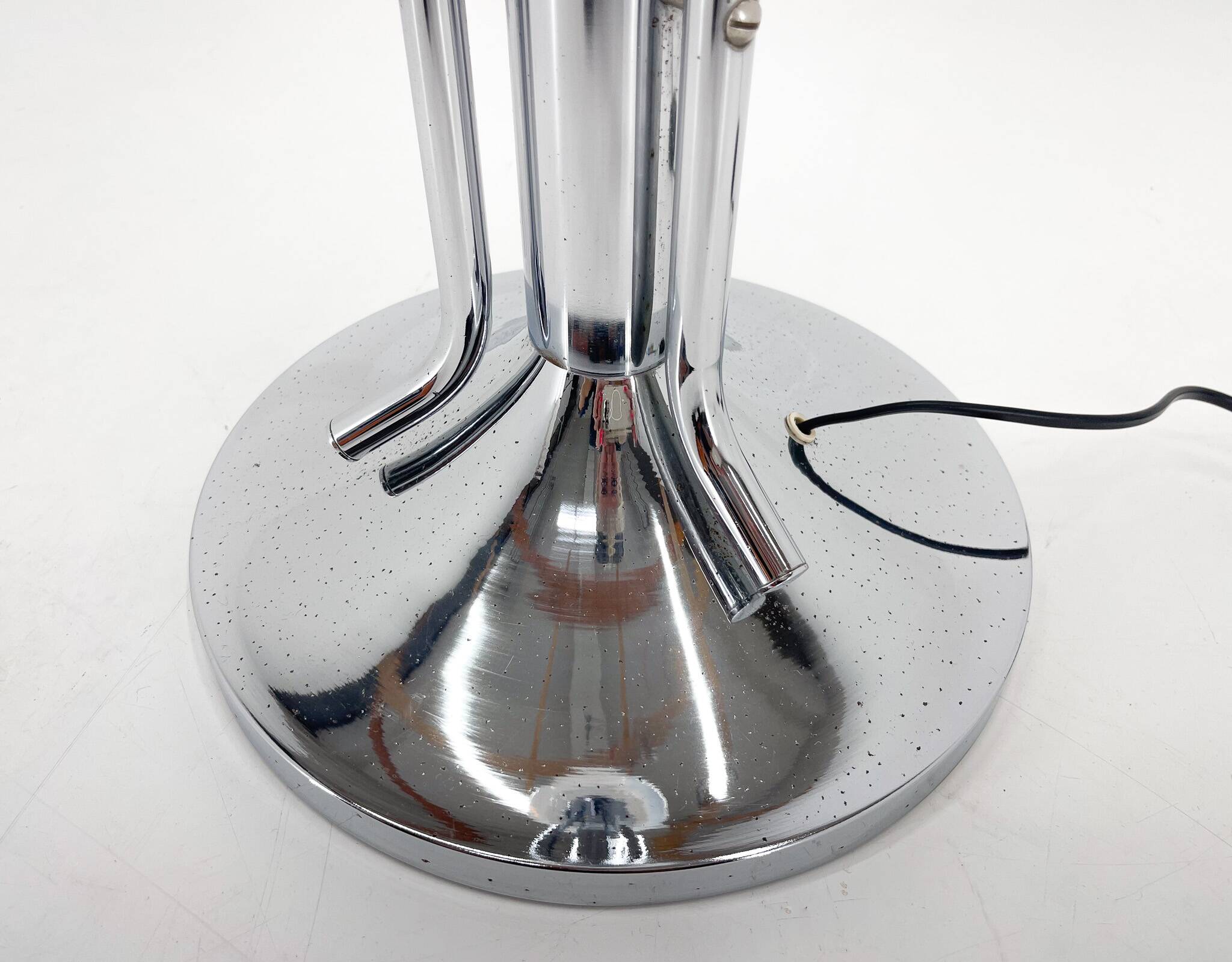 Mid-Century Chrome & Murano Glass Floor Lamp, Italy, 1970's