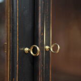 Glass library in teak 1970 patinated black