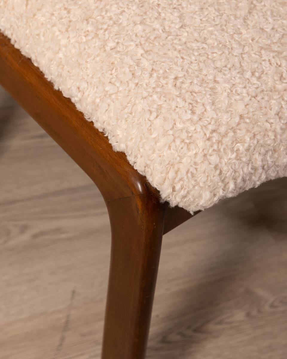 Set of 4 vintage chairs 70s white fabric Italian design