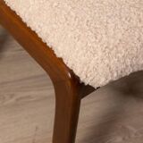 Set of 4 vintage chairs 70s white fabric Italian design