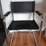 Lot of 3 vintage metal and skai armchairs