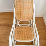 Rocking Chair THONET époque fin XIXe en bois courbé cérusé grège