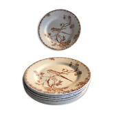 8 flat plates opaque porcelain Gien Provençal model