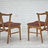 1960s, pair of Danish dining chairs, solid oak wood, furniture wool.