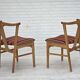 Paire de chaises de salle à manger danoises, bois de chêne massif, laine d'ameublement Années 1960