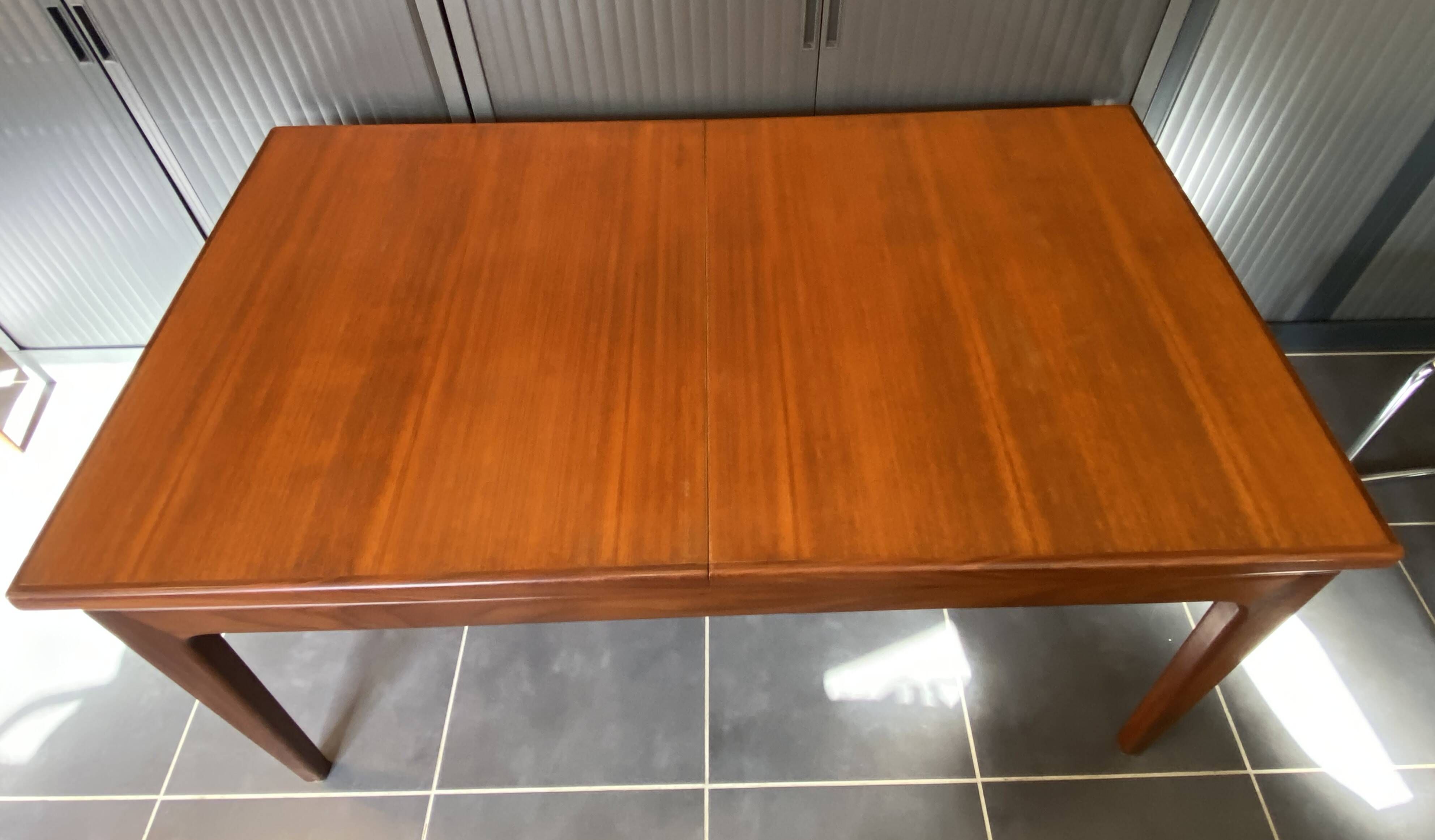 Table extensible scandinave en teck 150/225x86cm vintage an60