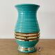 Vintage Art Deco vase in blue and gold ceramic