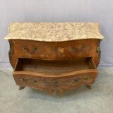 Louis XV style chest of drawers with marble top