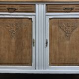 Buffet parisien années 30 aérogommé puis vernis naturel et peinture