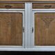 Parisian sideboard from the 1930s, airbrushed then naturally varnished and painted