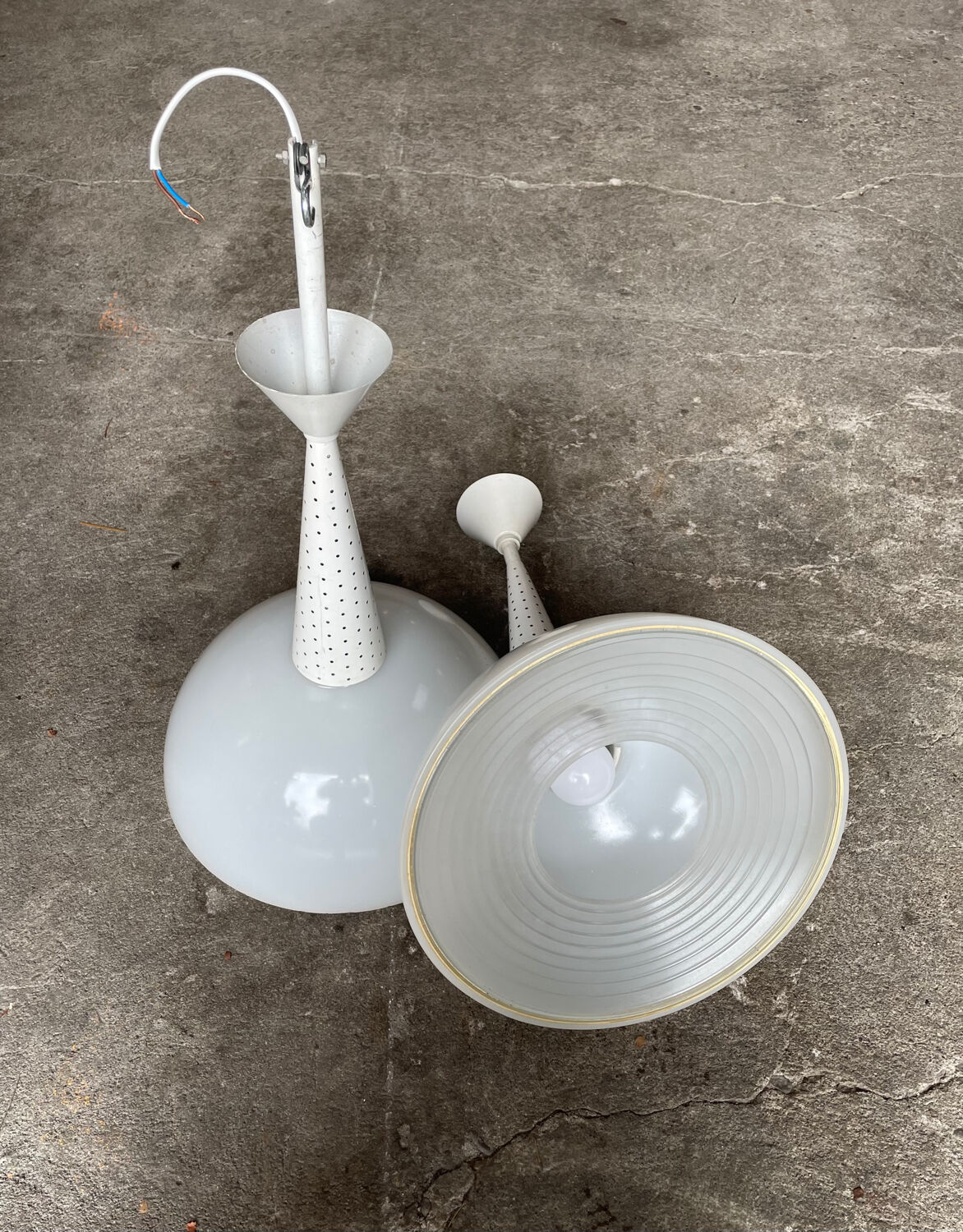 pair of pendants by Mathieu Matégot for Holophane