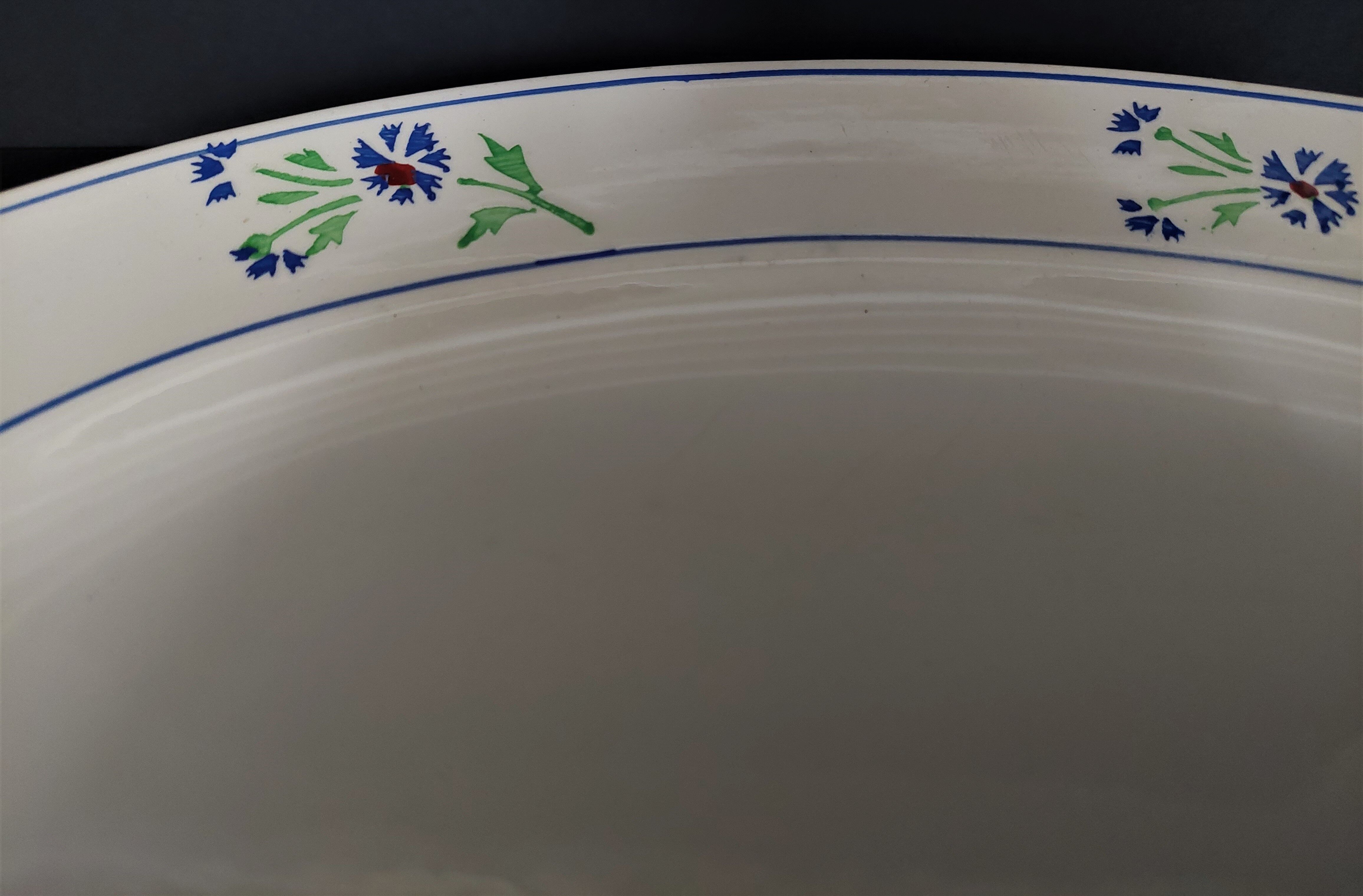 Oval Badonviller earthenware serving dish, early 20th century