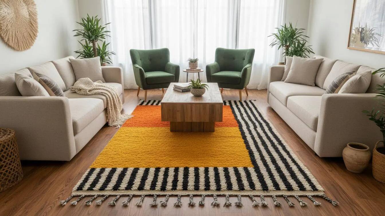 Handmade traditional carpet 250cm x 150cm Moroccan