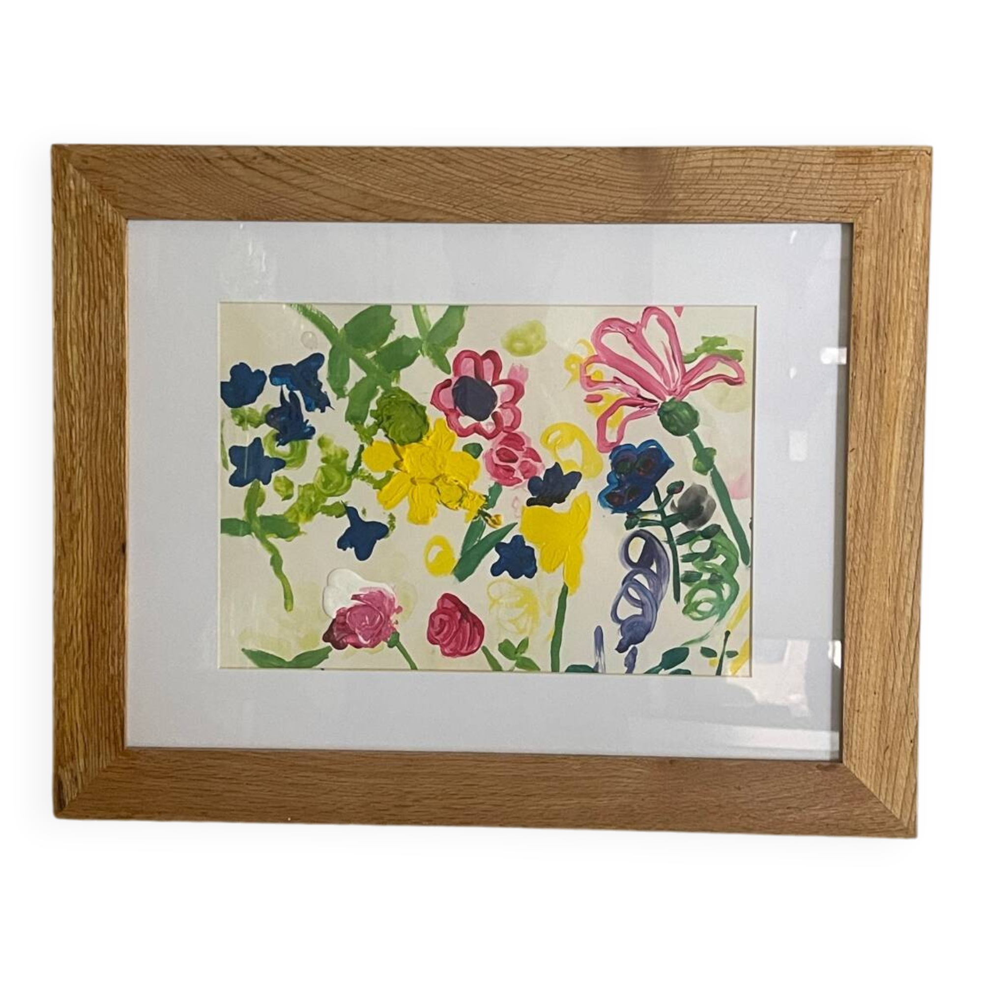 Flower painting in an antique frame