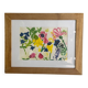 Flower painting in an antique frame